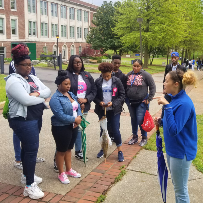 Students on campus during HBCU Awareness Foundation College Tour
